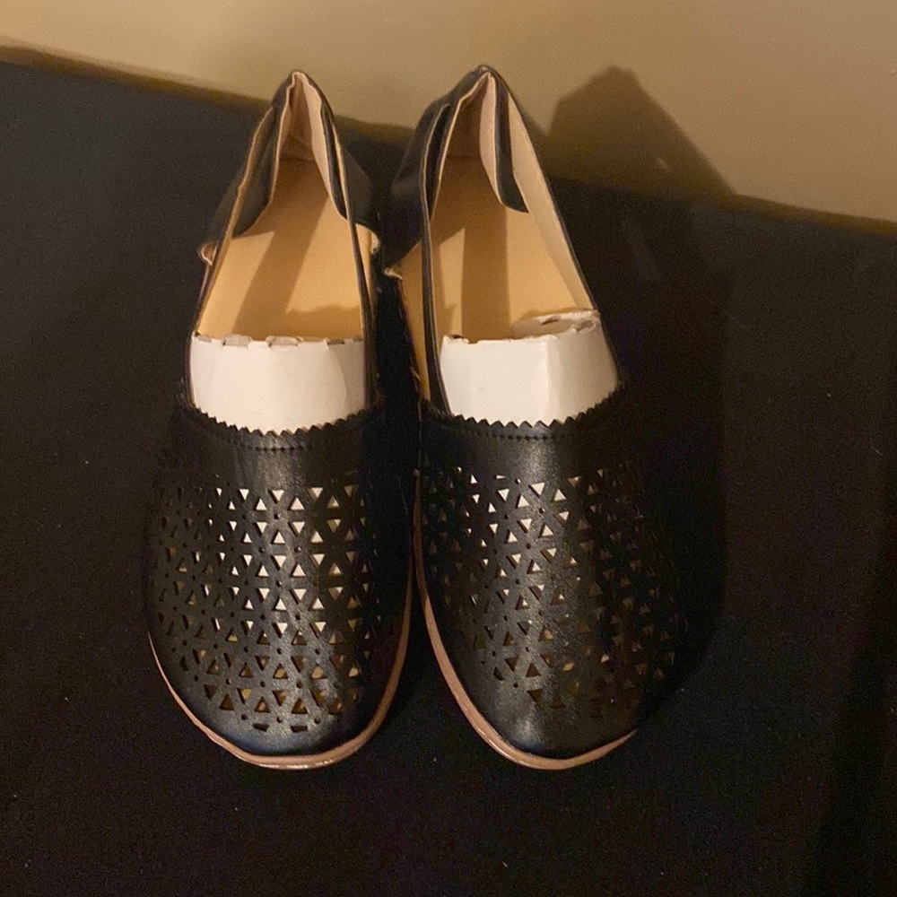Black Laser-Cut Women’s Loafers